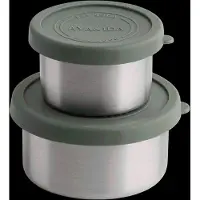 Aya & Ida AYA&IDA - SET Snack Containers - lunchbox - pillendoosje - set voedselcontainer - granola container - 100ml + 200ml - Tropical Green