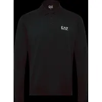 EA7 Heren Core Identity poloshirt met lange mouwen in zwart stretchkatoen (XS), Casual 8NPF17_PJVUZ