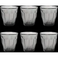 Duralex 6 Bekerglazen in Gehard Glas Picardie - 8,7xH9cm - Grijs - 25cl