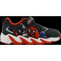 Spider-man Spiderman - Schoenen voor jongens met lichtjes - Spiderman en Miles Morales Sneakers voor kinderen met klittenband - Lichtgevende kindersneaker - Maat 28 - Zwart