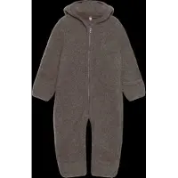 Huttelihut - Baby's Pram Suit Bear Ears Wool Fleece - Overall 68, bruin