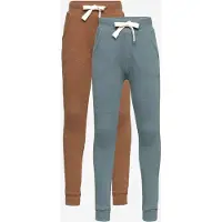 Minymo Joggingbroek - 2-pack - Toffee/Appelblauwzeegroen - - 1 jaar (80) - Joggingbroeken