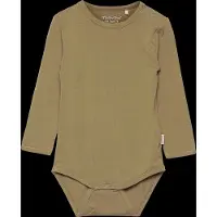 Minymo Romper l/s - Bamboe - Gedroogd Herbs - - 50 - Rompers Lange Mouw