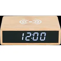 Karlsson - Wekker "Fat" met telefoonlader en LED-verlichting - Bruin - 8x10,6x3,1 cm