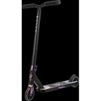 Panda Initio V2 Pro scooter, zwart, met regenboogdetails.