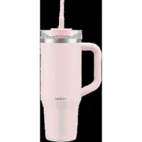 Bodum Reisbeker Travel Mug Vacuüm Gepoedercoat met Handvat en Rietje Strawberry 1,2 L