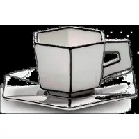 Serax Carte Blanche Espressokopje met Schotel - Set van 2
