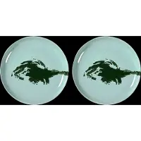 Serax Ottolenghi Feast bord M Ø 22 cm set van 2 - azuurblauw en groen