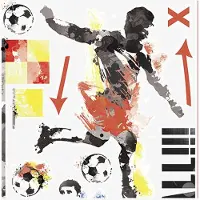 RoomMates muurstickers voetbalkampioen vinyl 53 stuks