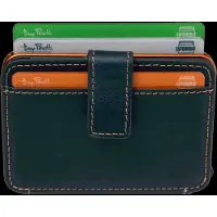 Tony Perotti Furbo EVO RFID leren Pasjeshouder met bankbiljet- en kleingeld vak - Blauw/Oranje
