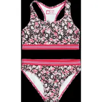 Tumble 'n dry polyester gebloemde bikini donkerblauw/roze Bloemen - maat 110