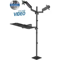 My Wall vloerstandaard voor 2 monitoren tot 32 inch en toetsenbord/muis | interactief