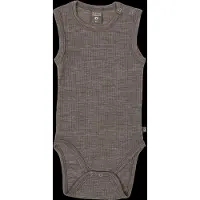 Smallstuff Romper Mouwloos - Maat 68 - Merino Wol - Natur Melange