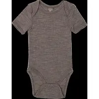 Smallstuff Romper Korte Mouw - Maat 74 - Merino Wol - Natur Melange