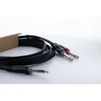 Cordial 14877 Jackplug Audio Y-adapter [1x Jackplug male 6,3 mm (stereo) - 2x Jackplug male 6,3 mm (mono)] 1.50 m Zwart PVC-mantel, Tweelingkabel