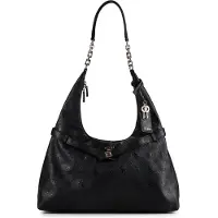 GUESS schoudertas Ella Logo Hobo Black Logo zwart