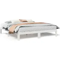 vidaXL Bedframe zonder matras massief grenenhout wit 180x200 cm