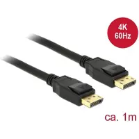 DeLOCK 83805 DisplayPort-kabel DisplayPort Aansluitkabel DisplayPort-stekker, DisplayPort-stekker 1.00 m Zwart Vergulde steekcontacten