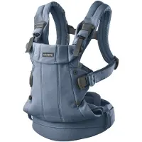 BabyBjörn Draagzak Harmony - Geweven mélange - Blauw - Buikdrager - Rugdrager - Ergonomisch - Zachte details