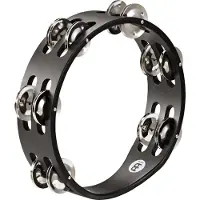 Meinl Percussion 2 Row Compact Tambourine Steel Jingles CTA2SBK