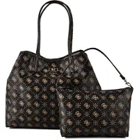GUESS shopper Emelie Logo 2 in 1 Tote Espresso Logo donkerbruin