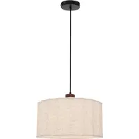 Olucia - LOULOU - Hanglamp - Beige / Zwart - Vorm: Rond