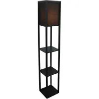 Olucia - IZABEL - Vloerlamp - Zwart - Vorm: Rechthoek