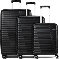 American Tourister Roadrush 4 wielen Kofferset 3-delig met uitbreidingsplooi zwart