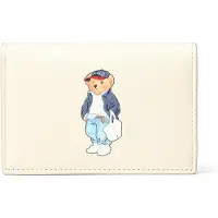 Ralph Lauren Bear Kredietkaart etui Leer 10 cm wit