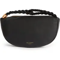 Ted Baker Leren handtas Islah Leather Statement Hardware Medium Hobo Bag Black zwart