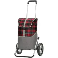Andersen Shopper Trolley 'Gese' grijs / donkerrood / zwart