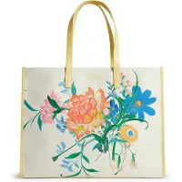 Ted Baker shopper Floicon Canvas Embroidered Floral Icon Bag Natural veelkleurig