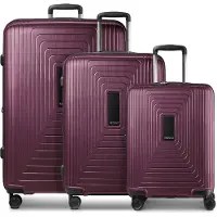 Redolz Essentials 14 4 wielen Kofferset 3-delig met uitbreidingsplooi rood