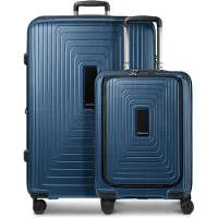 Redolz Essentials 14 4-wiel kofferset 2 stuks laptopvak met rekbare vouw blauw