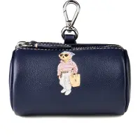 Ralph Lauren Bear Toilettas Leer 10 cm blauw
