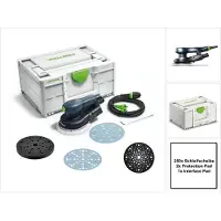 Festool ETS EC150/3 EQ-Plus excentrische schuurmachine 400 W 150 mm borstelloos + 250x schuurschijven + 2x beschermpad + interfacepad + systainer