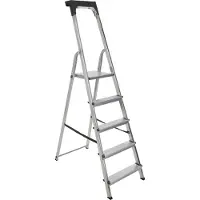 Escalo aluminium trapladder L145 - 5 treden - antislipplatform