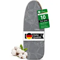 Silva Strijkplankhoes XL - Strijkplankovertrek - Katoen en Dikke Schuimlaag- Grijs - 140 x 52cm