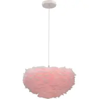 Olucia - SUZIE - Hanglamp - Roze / Wit - Vorm: Rond