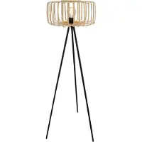 Olucia - TINA - Vloerlamp - Bruin / Zwart - Vorm: Rond