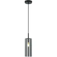 Olucia - Moderne hanglamp grijs, Gaya - Vorm: Cilinder