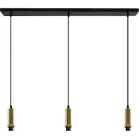 Olucia - RIKA - Hanglamp - Goud / Zwart - 3L - Vorm: Rechthoek