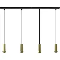 Olucia - RIKA - Hanglamp - Goud / Zwart - 4L - Vorm: Rechthoek
