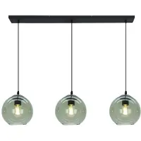 Olucia - GIADA - Hanglamp - Groen / Zwart - 3L - Vorm: Rechthoek