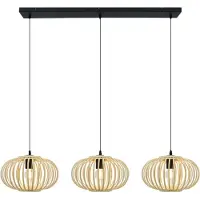 Olucia - LIEVE - Hanglamp - Bruin / Zwart - 3L - Vorm: Rechthoek