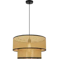 Olucia - KIRSTEN - Hanglamp - Bruin / Zwart - Vorm: Cilinder