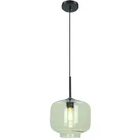 Olucia - ANNIEK - Hanglamp - Groen / Zwart - Vorm: Rond