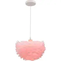 Olucia - SUZIE - Hanglamp - Roze / Wit - Vorm: Rond