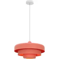 Olucia - MEREDITH - Hanglamp - Roze / Wit - Vorm: Rond