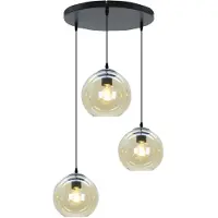 Olucia - GIADA - Hanglamp - Amber / Zwart - 3L - Vorm: Rond